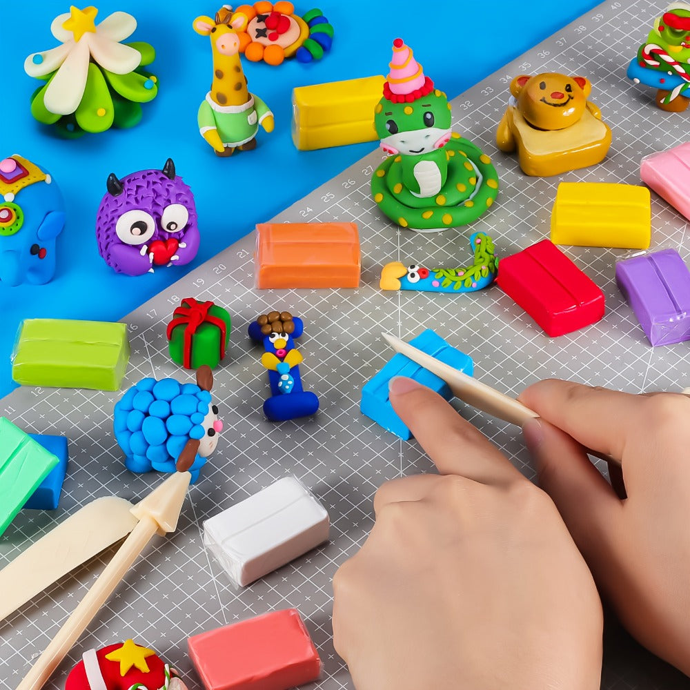 Polymer Clay Kit 50 or 100 Vibrant Colors, Oven Bake Modeling Clay with the Listed Color, Size or Set Options for Everyday Use