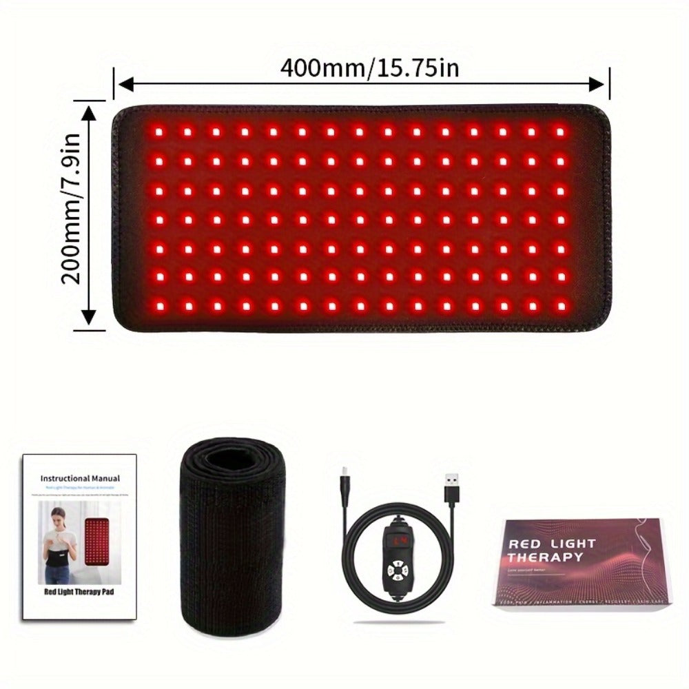 Wearable 210-LED Red and Infrared Light Pad, 16.1 x 7.9 Inches with Five Brightness and Six Timer Settings