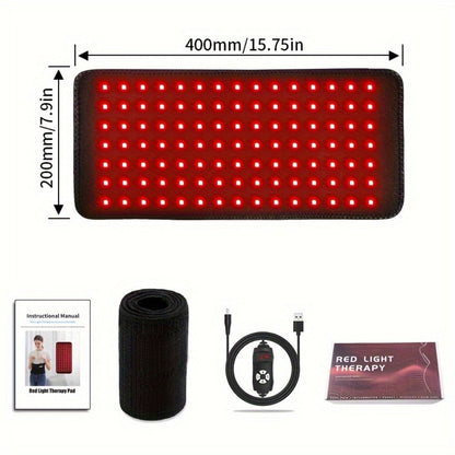 Wearable 210-LED Red and Infrared Light Pad, 16.1 x 7.9 Inches with Five Brightness and Six Timer Settings