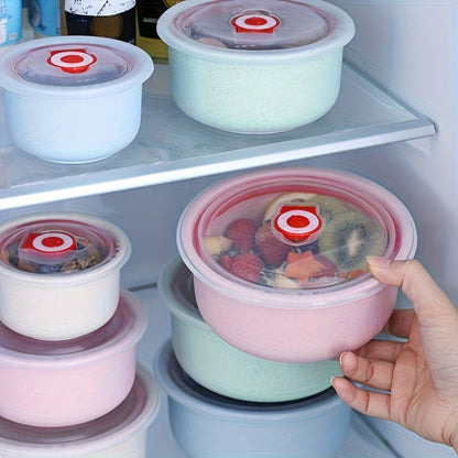 Food Storage Containers Three- or Four-Piece Stackable Refrigerator Box Set in Four Color Options