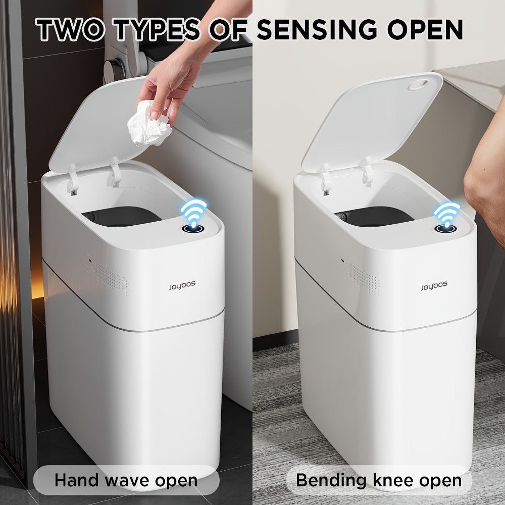 Touchless Trash Can 3.8 Gal 14L Infrared Motion Sensor, Auto-Open Lid, Wind Adsorption Auto-Expand Bag