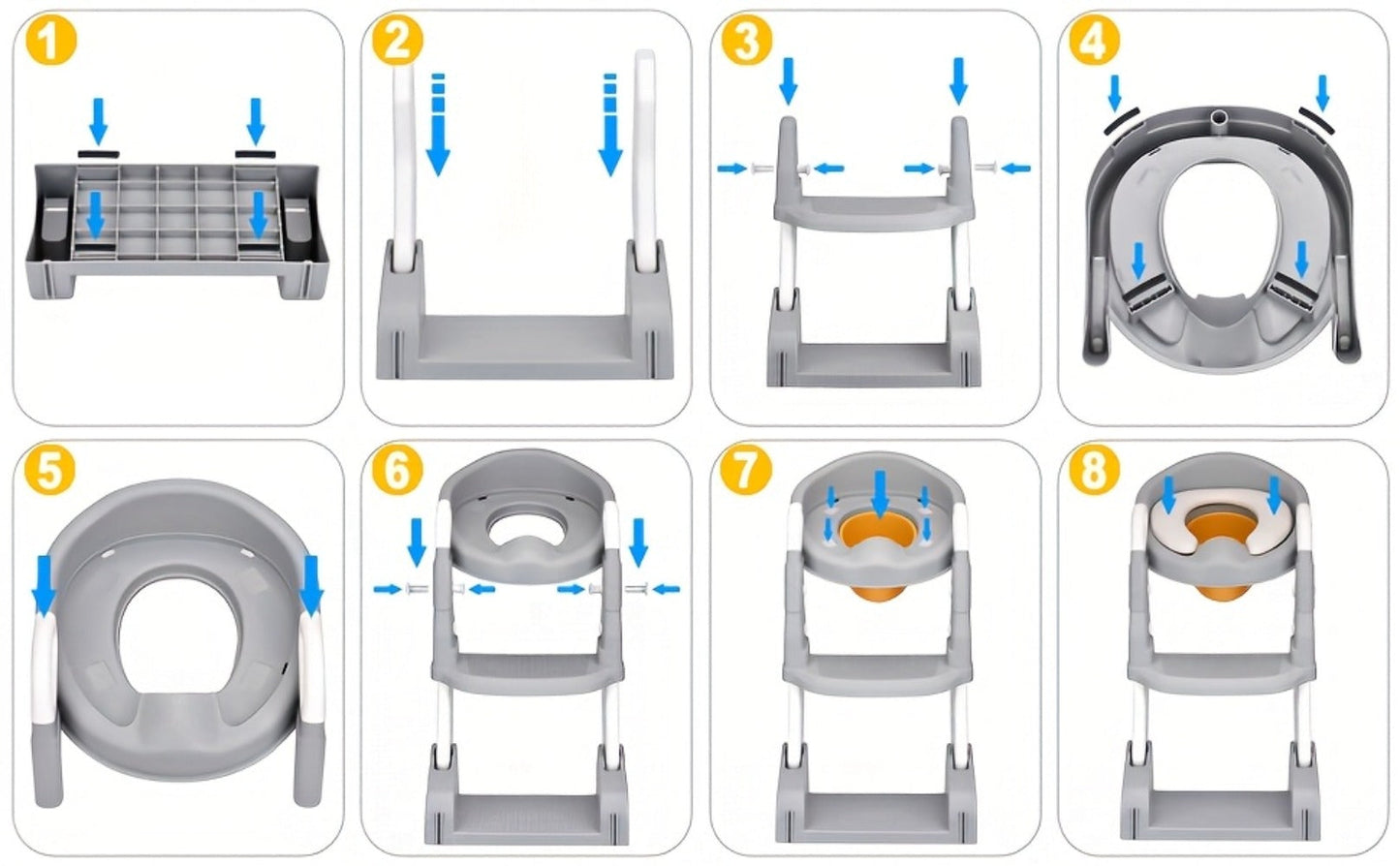 Potty Training Seat with Step Ladder 2-in-1 Toddler Toilet Seat & Stool - Foldable Kids Potty Chair with Splash Guard