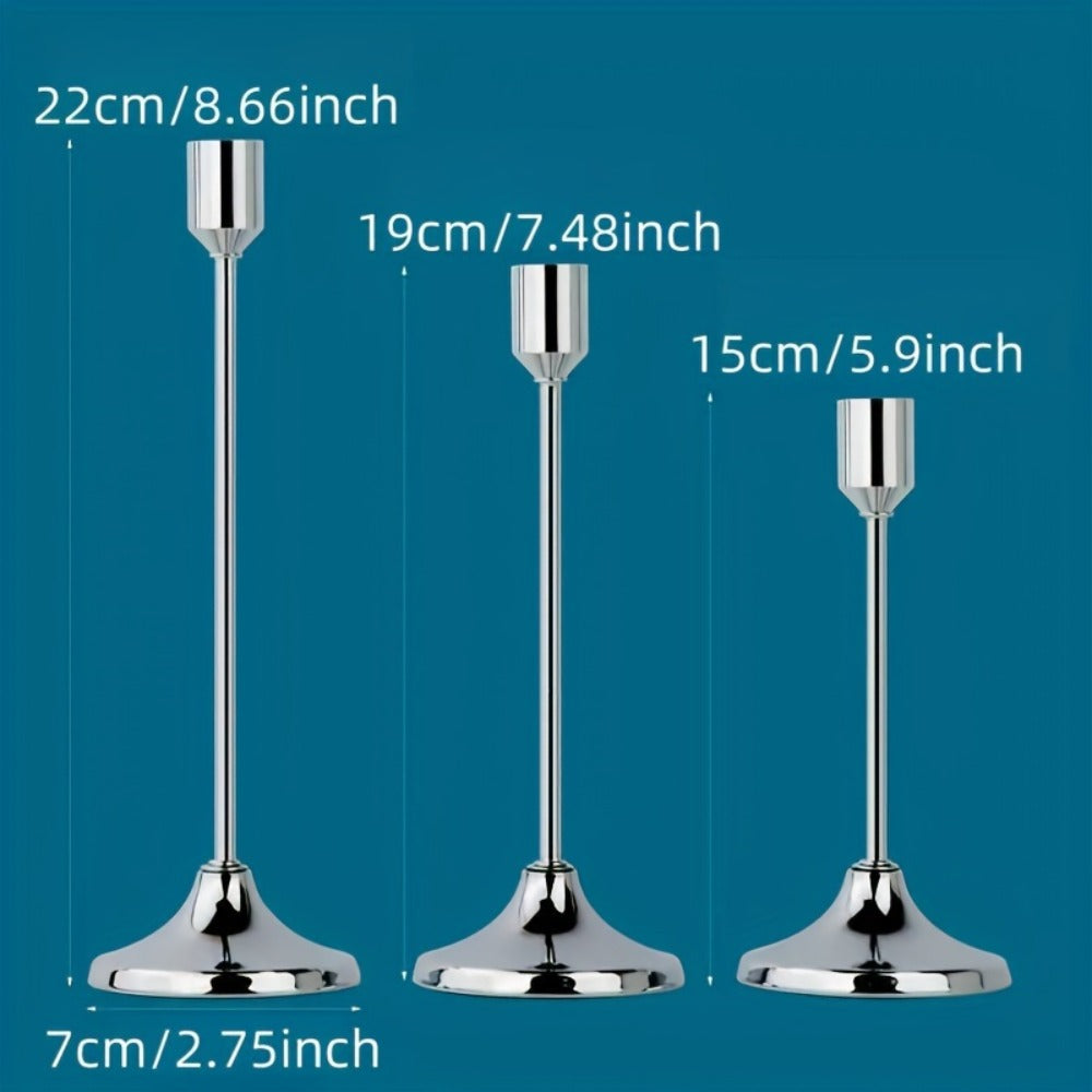 Metal Candlesticks Set of 6, Taper Candle Holders for Wedding Centerpiece, Christmas, Halloween, Thanksgiving
