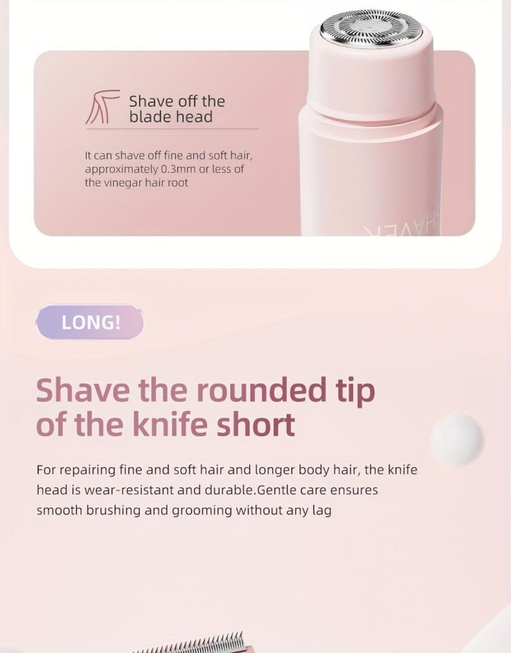 Electric Epilator for Women Double Head USB Rechargeable Hair Removal Shaver Bikini Trimmer Body Private Area Grooming Device