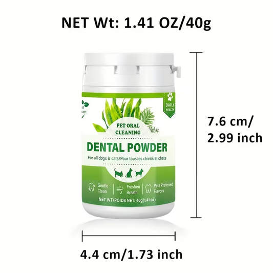 Pet Dental Powder for Dogs & Cats – Yolk Flavor Oral Care Teeth Cleaning Powder, Freshens Breath & Supports Gum Health Between Brushings