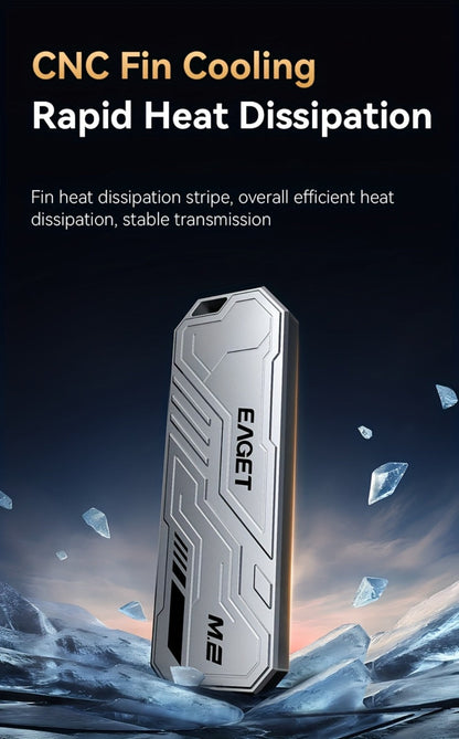 SE910D NVMe SSD Enclosure USB-C 10Gbps, Aluminum M.2 PCIe & NGFF SATA External Case, USB 3.2 Gen 2 Type-C Adapter