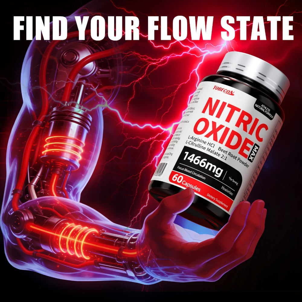 Nitric Oxide Supplement 10-in-1 with L-Arginine, L-Citrulline, AAKG & Beetroot - Blood Flow