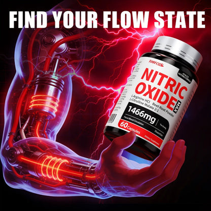 Nitric Oxide Supplement 10-in-1 with L-Arginine, L-Citrulline, AAKG & Beetroot - Blood Flow
