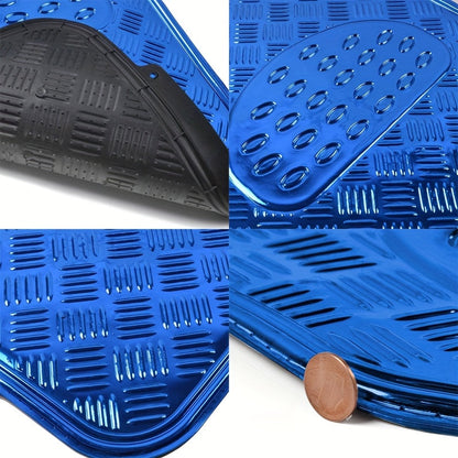 Molded Car Floor Mats, Four-Piece Front and Rear Set with Trim Lines in Six Color Options for Vehicle Footwells