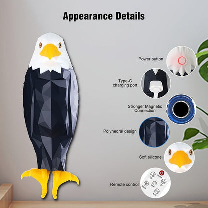 Eagle LED Wall Lamp, Colorful Ambient Night Light with Motion Sensor, Rechargeable Battery