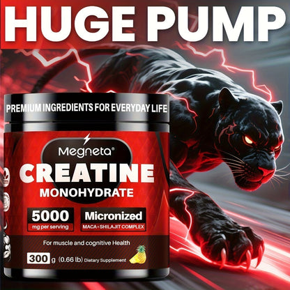 Micronized Creatine Monohydrate 5000mg Powder 300g 60 Servings, No Artificial Sweeteners or Flavors