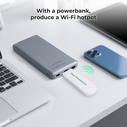 EIOTCLUB 4G LTE USB WiFi Dongle Portable Hotspot - Pre-Installed SIM & 1GB Trial Data, 150Mbps, Supports 10 Devices