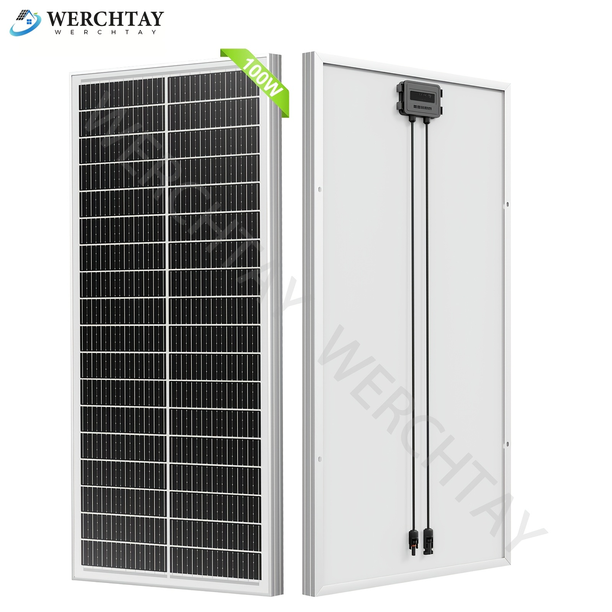 100W Solar Panel 12V High Efficiency Monocrystalline Photovoltaic Module for Off-Grid System RV Boat Home Commercial Street Hotel Shopping