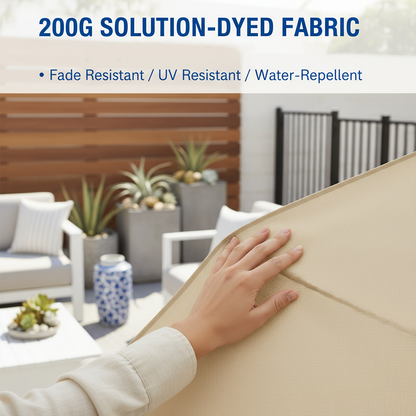 Patio Umbrella 10FT Offset Cantilever Solar LED Style with Tilt, Crank and 16 Base-Choice Color Options