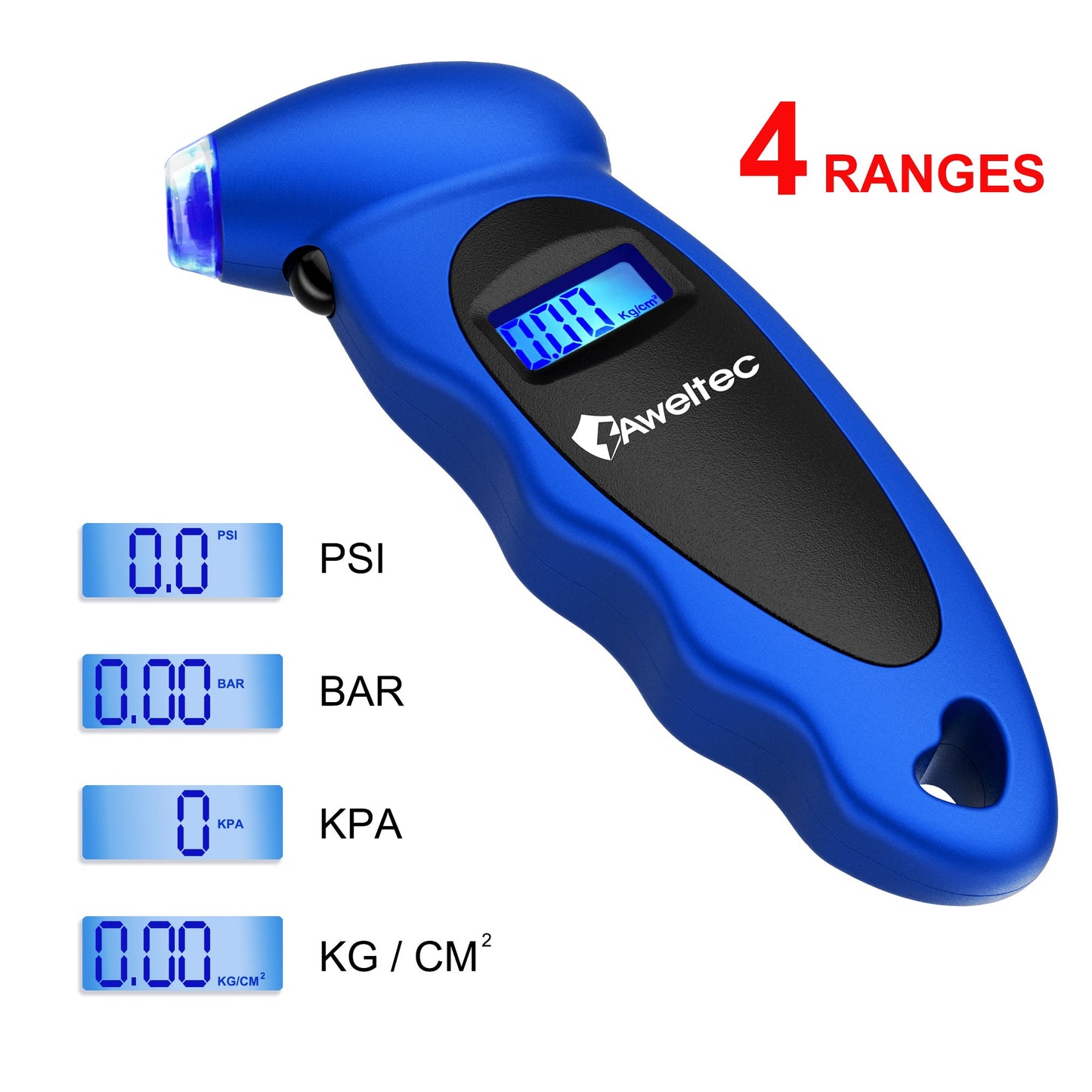 Digital Tire Pressure Gauge 2-Pack 150 PSI – Backlit LCD, 4 Modes PSI/Bar/KPA/Kgf, Non-Slip Grip for Car, Truck, Motorcycle & Bicycle