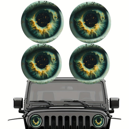 3D Beast Eye Headlight Stickers – Funny Car Headlight Decals for Jeep Round Headlights, Truck Body, Bumper & Window Decoration
