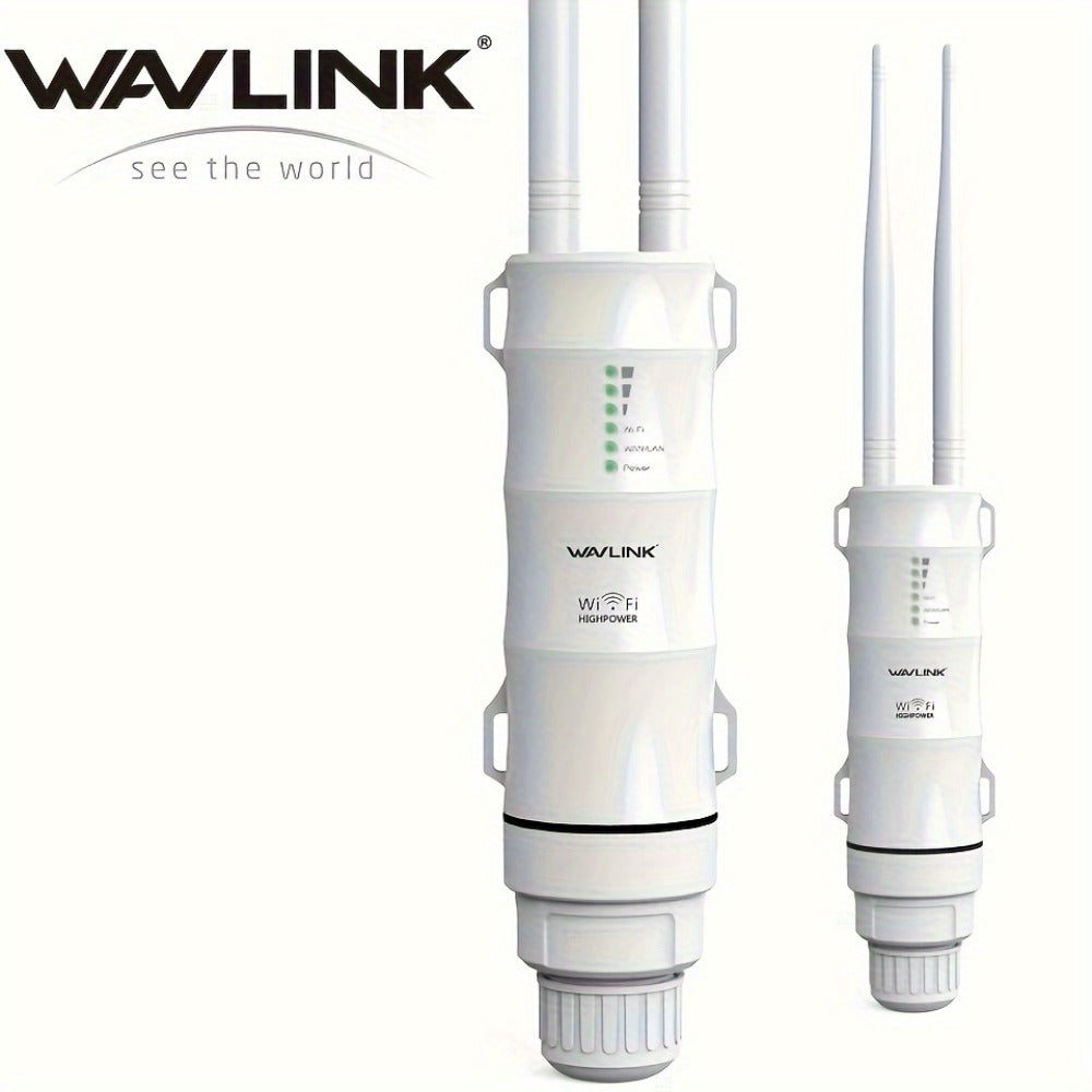 WAVLINK N300 Outdoor PoE WiFi Access Point 300Mbps - 2x7dBi Antennas 150m Range, AP Router Repeater 4-in-1 Modes