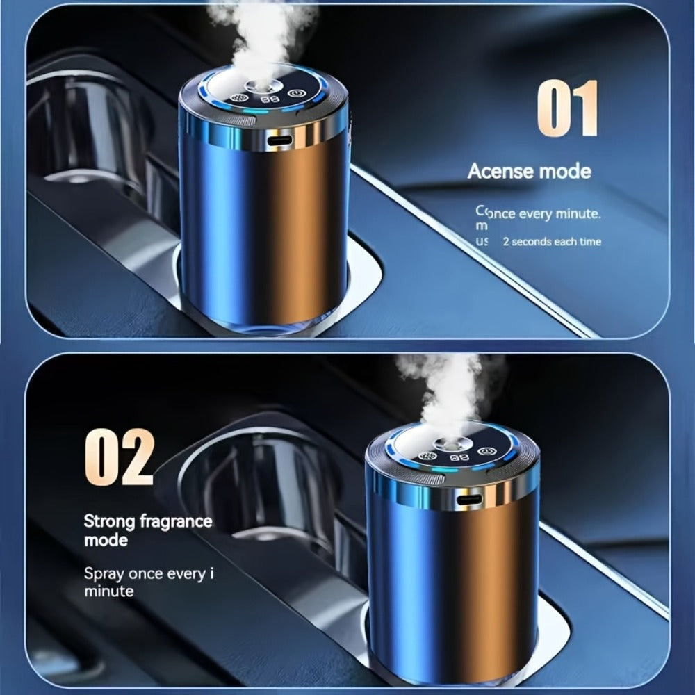 Car Aroma Diffuser – Smart In-Car Essential Oil Diffuser with Ambient RGB Light & Starlight Projection, Auto On/Off