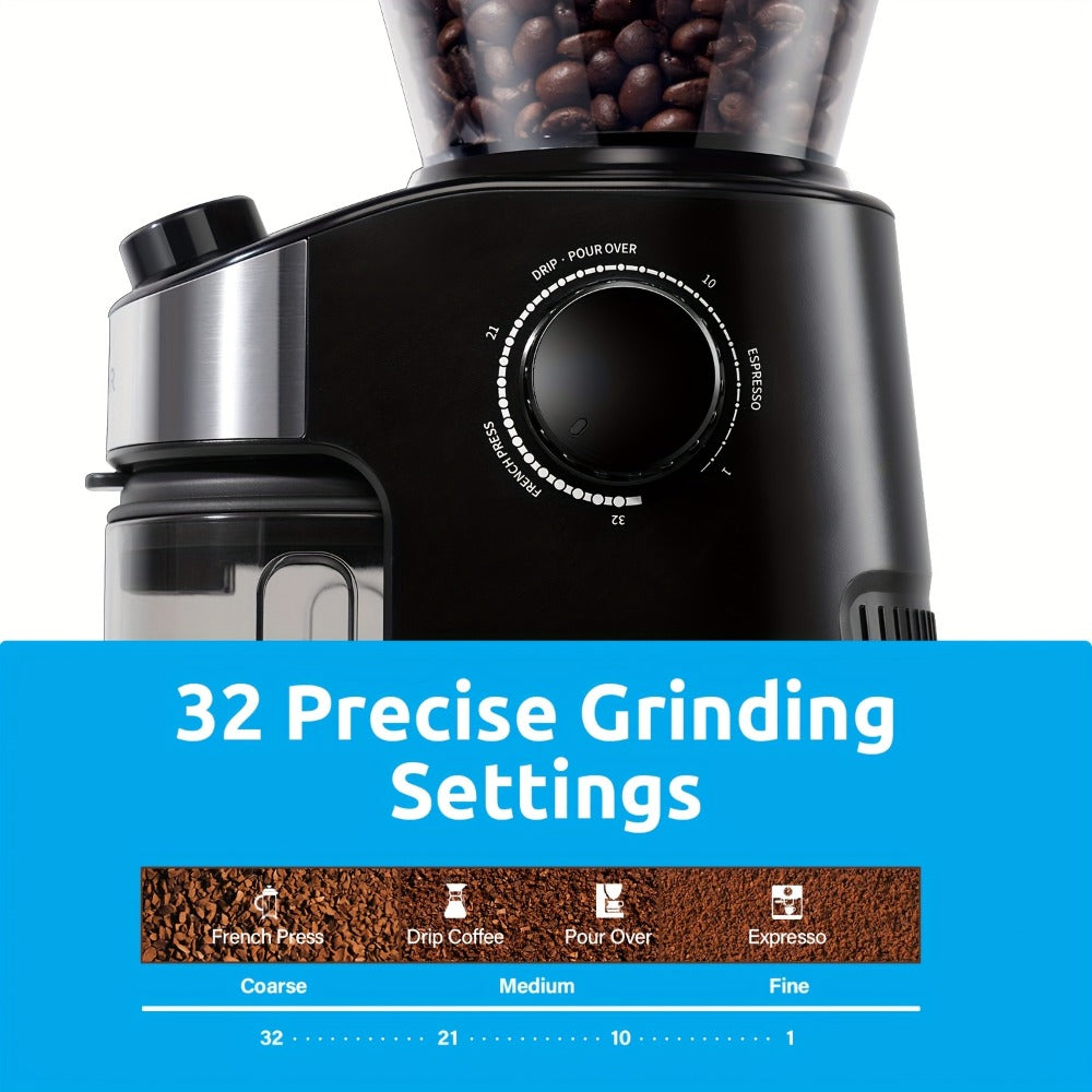 Burr Coffee Grinder Electric, Coffee Bean Grinder with 40-Second Digital Timer, 25 Precise Grind Settings