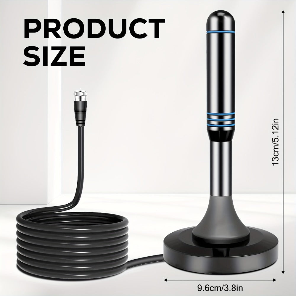 Smart IC Chip TV Antenna with Signal Booster – 4K Ultra HD & 1080P, Omnidirectional Indoor & Outdoor, Weather Resistant, 10FT Coax Cable