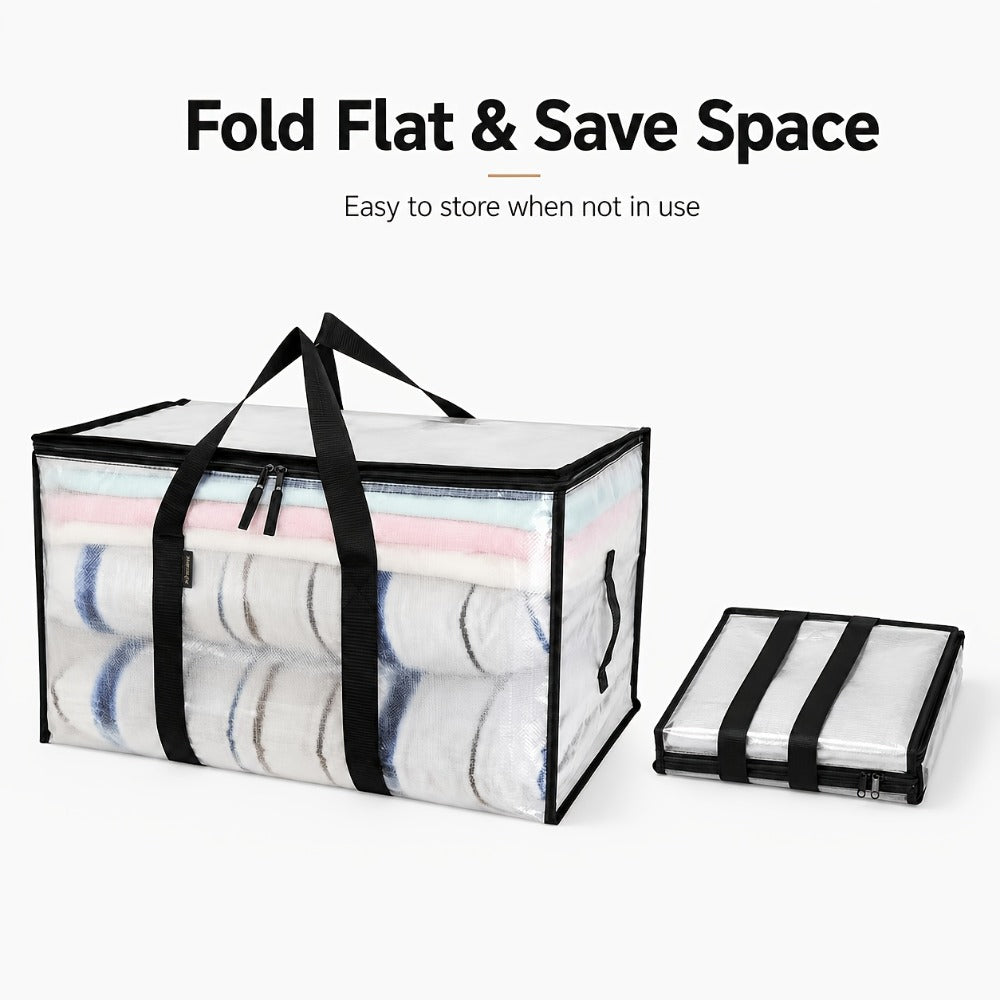 Moving Bags Set of 6, Oversized Storage Totes with Reinforced Handles & Snap-Close Lid, Space Saver Bags for Clothes