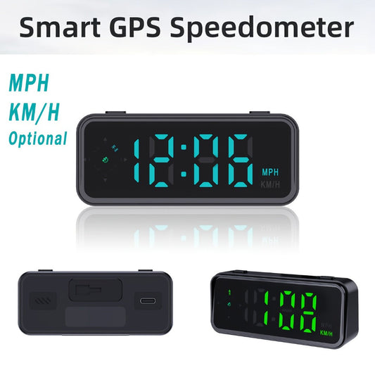 GPS HUD Speedometer Head Up Display – Digital Car Speed Meter Plug & Play, KMH MPH Switch, Multi-Color Display for All Vehicles