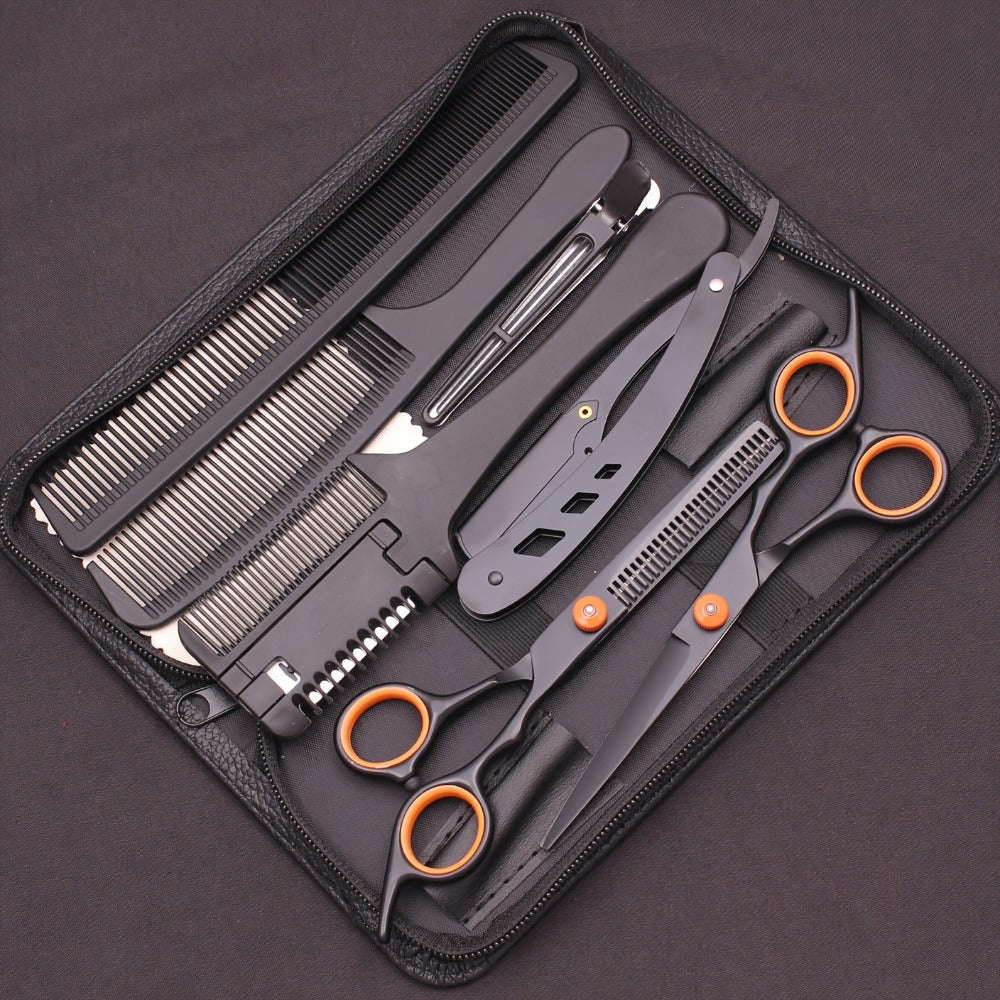 Hair Cutting Scissors Set – Japan Stainless Steel Barber Shears with Thinning Scissors & Razor Comb, Professional Salon Kit for Women Men
