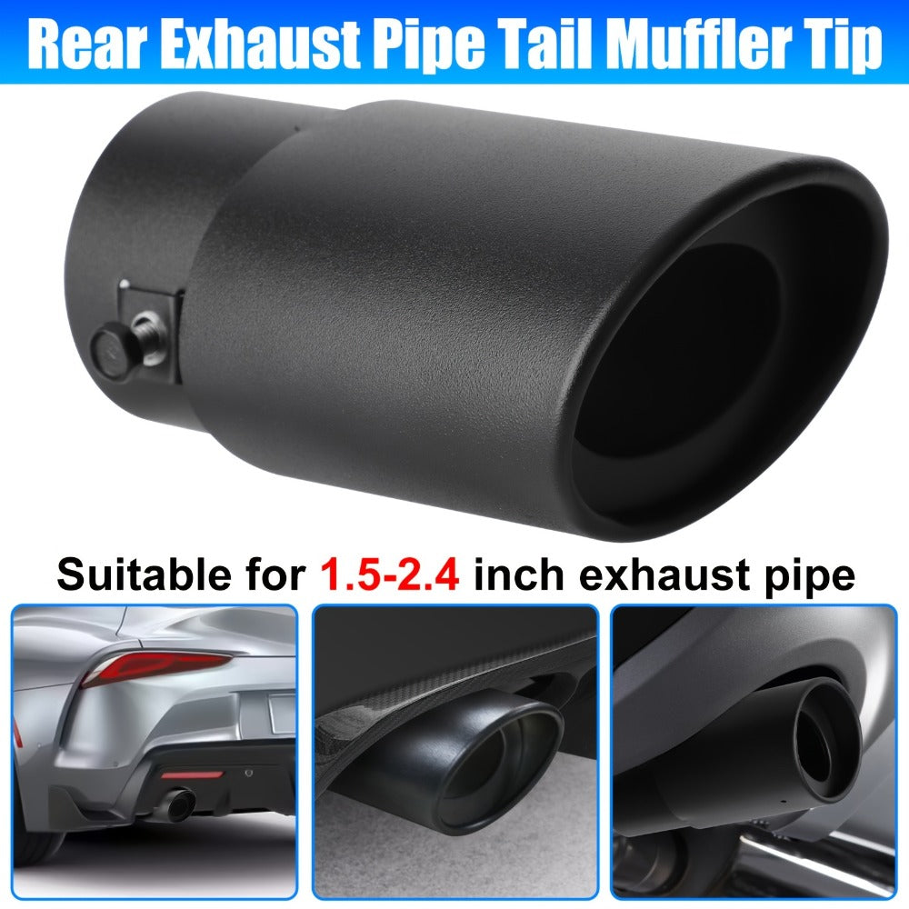 Exhaust Tip Stainless Steel – Universal Fit 1.5"-2.4" Pipe | Muffler Tail Pipe Tip for Cars & Trucks | Noise Reduction & Performance