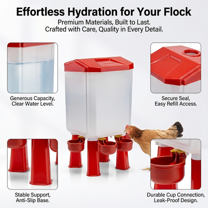 Chicken Waterer Float Ball 2 3 Gallon Feeder Combo Set for Garden, Patio and Yard Use, with the Listed Configuration
