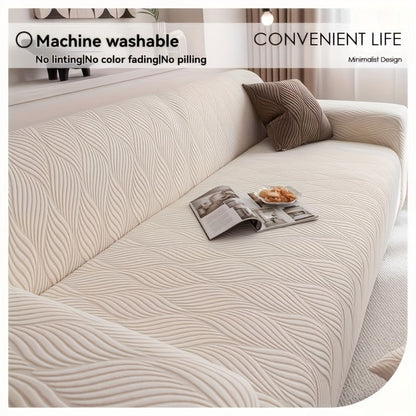 Sofa Cover Polar Fleece Modern Jacquard Elastic Slipcover with Elastic Fit for 1 to 4-Seater Sofas
