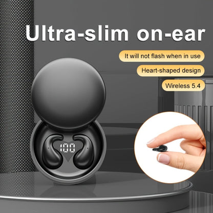 Heart-Shaped Bluetooth 5.4 Sleep Earbuds with Digital Charging Case in Black, White or Khaki