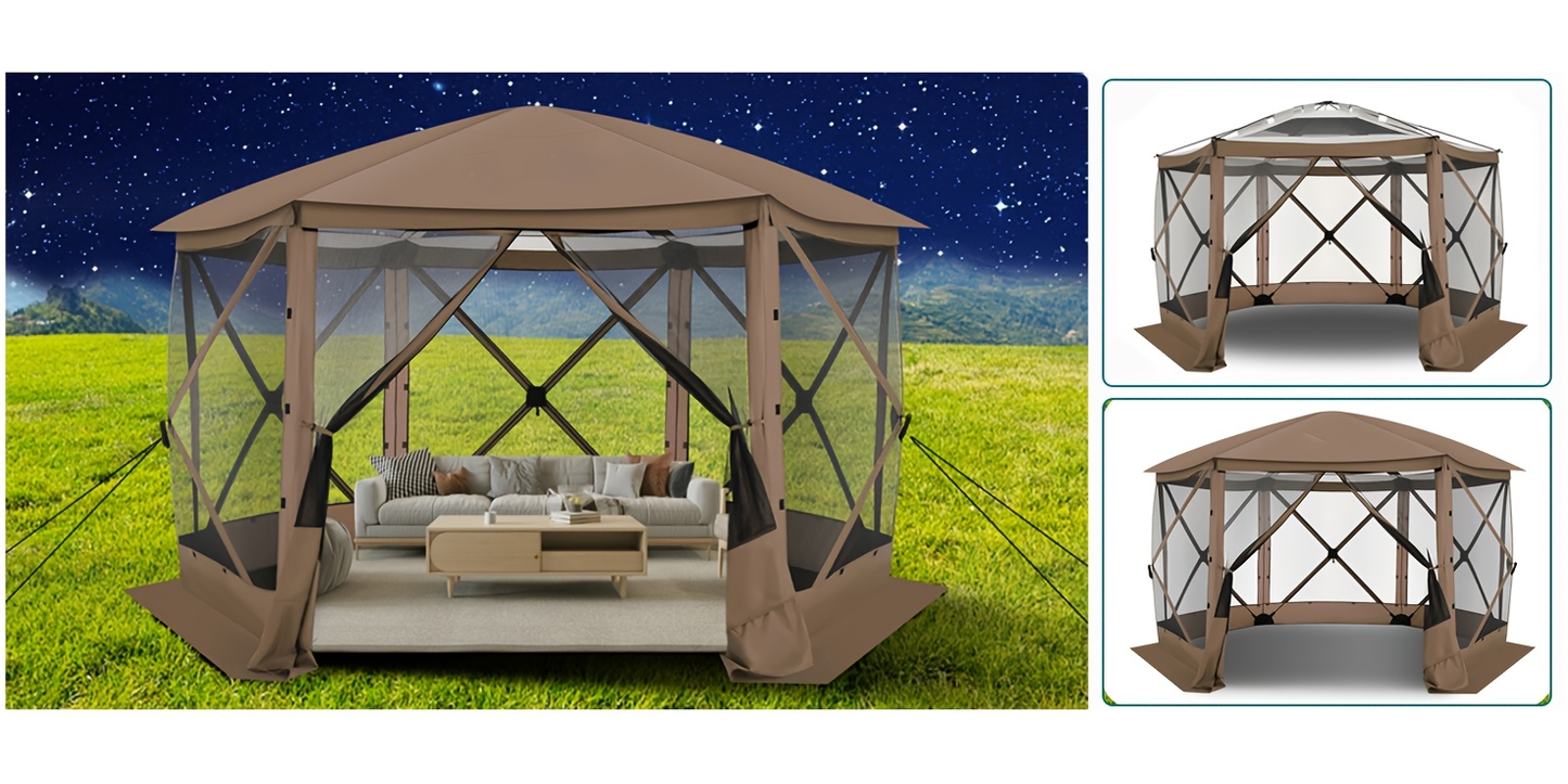 Pop-Up Canopy Tent 15ft Mosquito Net Screen House UV50+ for Garden, Yard and Pest Management