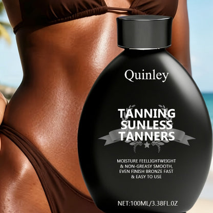 Sunless Self Tanner Lotion 3.38oz – Instant Deep Bronze Glow, Lightweight Non-Greasy Hydrating Self-Tanning Body Lotion