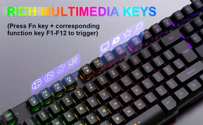 Gaming Keyboard and Mouse Combo 4-in-1 Wired Gaming Set with Headset Mouse Pad for PC Xbox PS4 for an Everyday Personal Care Routine