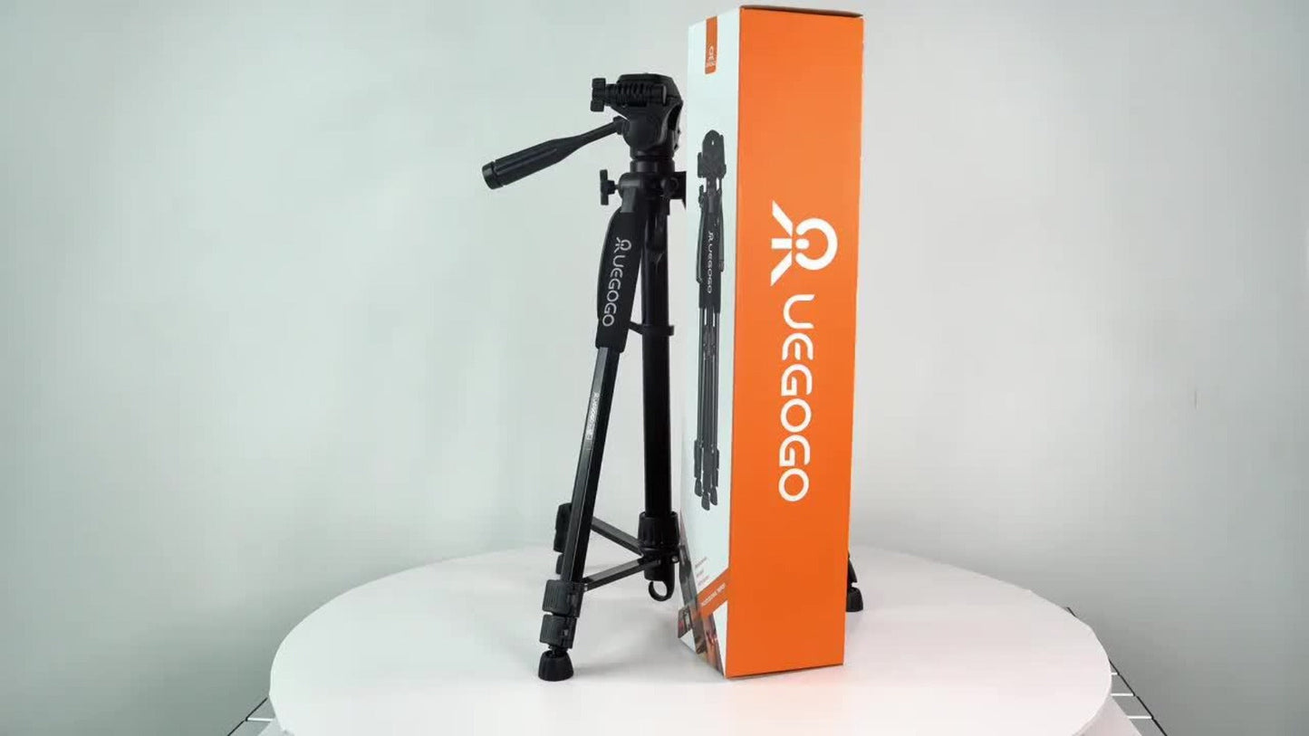 55 Inch Aluminum Tripod with Pistol Grip Head | Dual-Use Phone & Camera Travel Stand for iPhone Android DSLR Mirrorless Action Cam