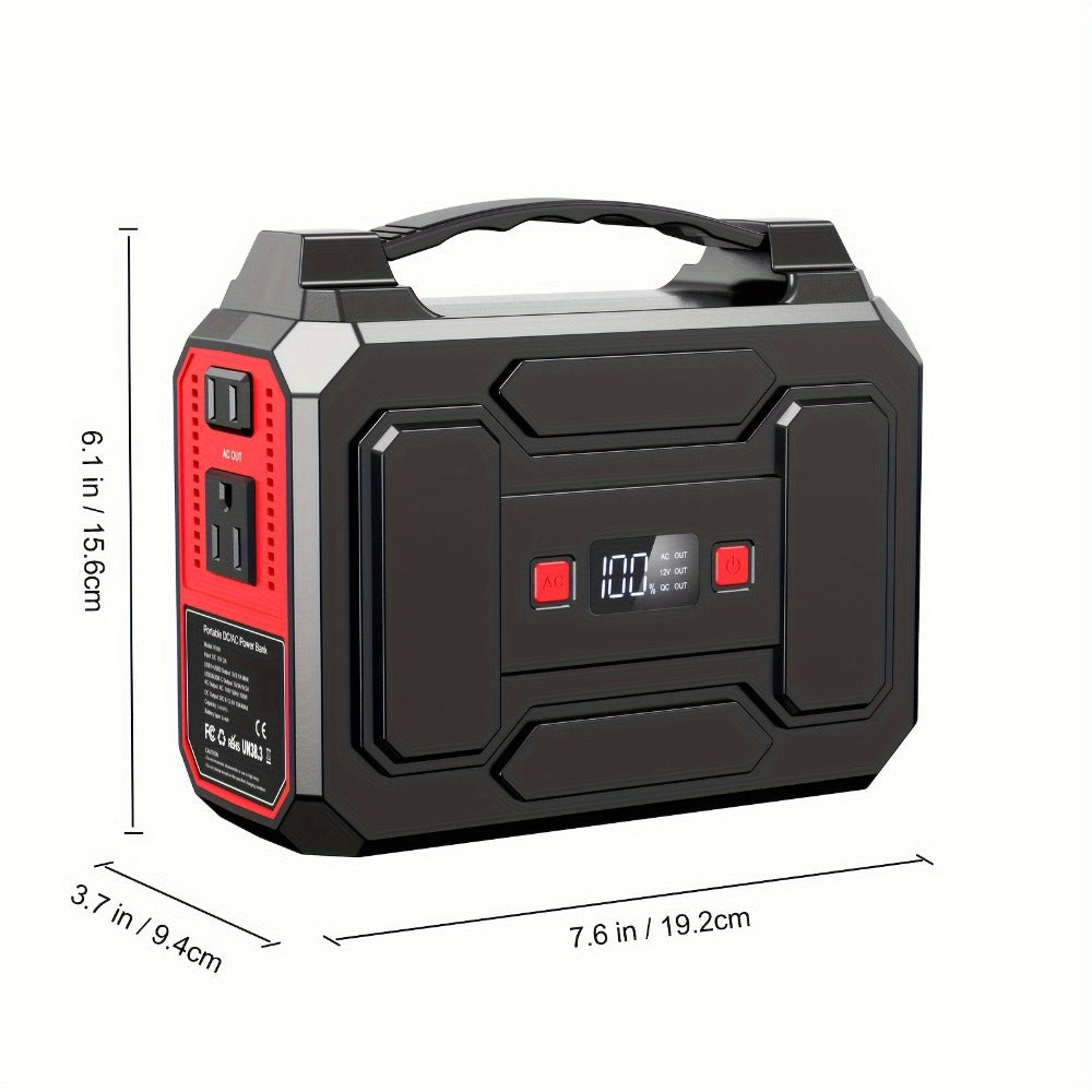 100W 146Wh Portable Power Station Solar Generator with 40W Foldable Solar Panel, 146Wh Backup Battery for Camping Hiking RV Emergency