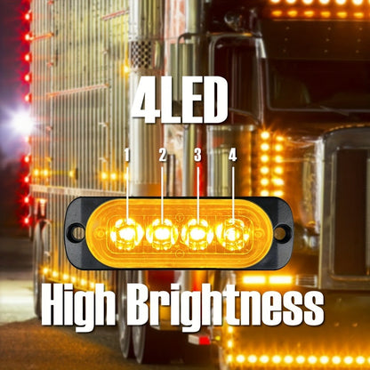 10pcs Universal LED Marker Lights for Trucks Cars 12V-24V Upgraded Clearance Side Marker Indicator Lamps, White Amber Red Options
