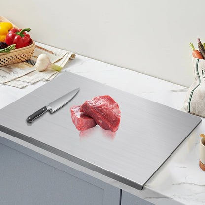 Chopping Boards for Kitchen, Stainless Steel Cutting Board – 304 Grade Butcher Block Rolling Board, Large Kitchen Chopping Board for Meat