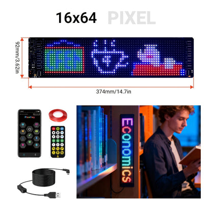 Programmable LED Sign Flexible Matrix Display Screen 5V App & Remote Control - Scrolling Text for an Everyday Personal Care Routine