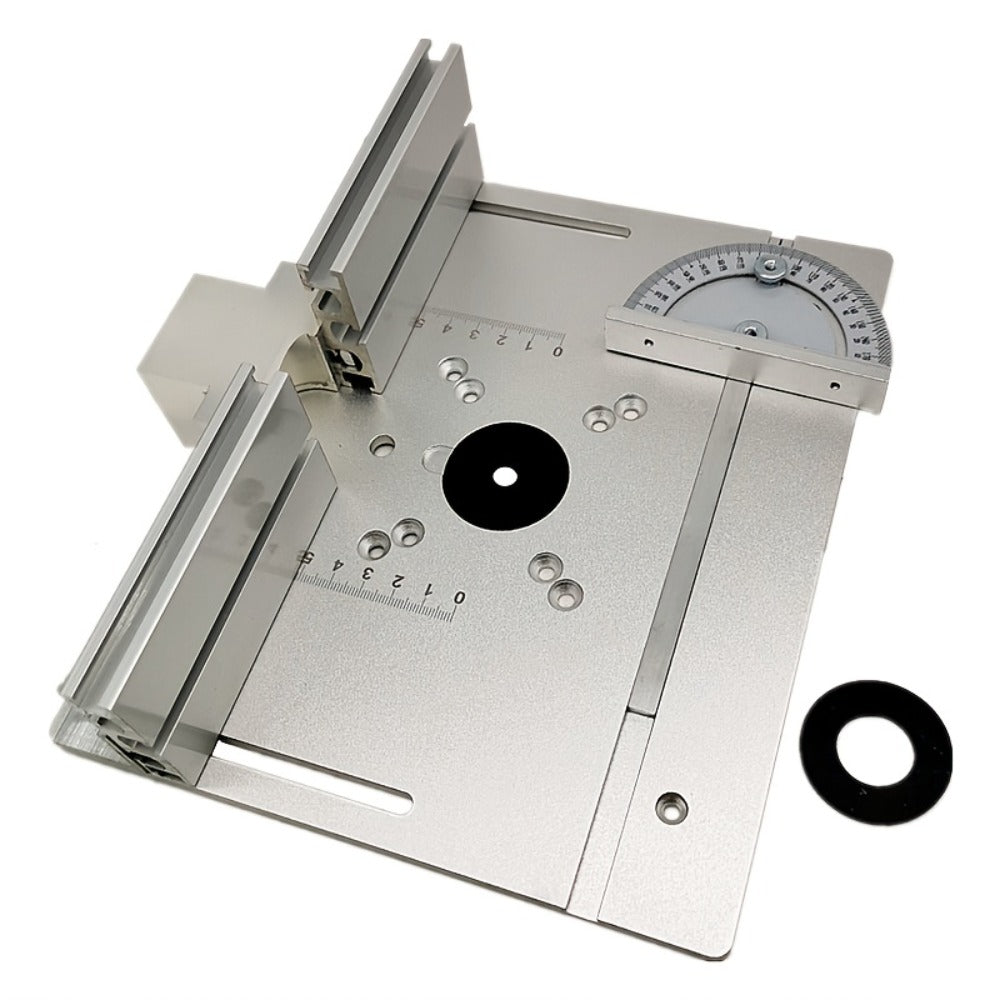 Aluminum Router Table Insert Plate with Fence & Miter Gauge - Precision Woodworking Tool, Dual Function Design