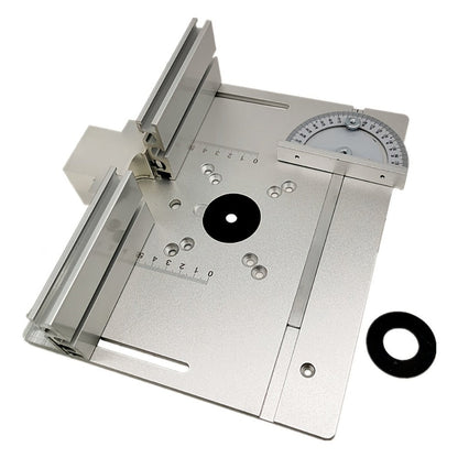 Aluminum Router Table Insert Plate with Fence & Miter Gauge - Precision Woodworking Tool, Dual Function Design