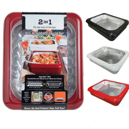 Aluminum Foil Tray with Lid - Insulated Stackable BBQ & Salad Serving Container for Outdoor Picnic