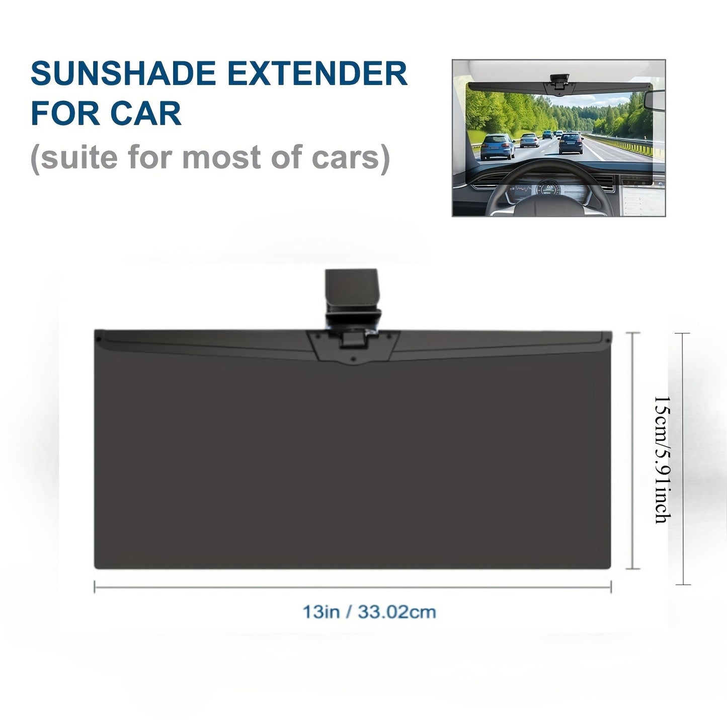 Car Visor Extender Polarized UV400 Anti-Glare | Clip-On Adjustable Sun Visor Extension, Blocks Blinding Sun & Headlight Glare