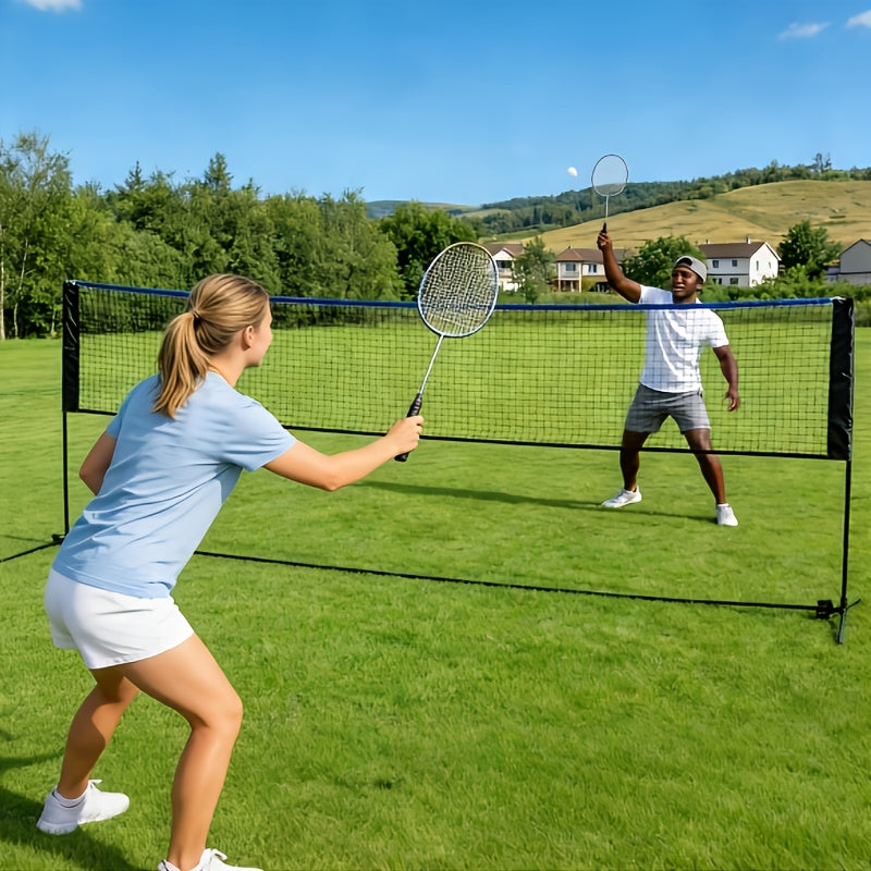 Badminton Volleyball Net Portable Adjustable Height 10ft 14ft 17ft Weather-Resistant Outdoor Indoor Backyard Pool Court Net with Carry Bag