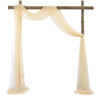 Sheer Gauze Backdrop Curtain, 31.5 x 315 Inches, in Ten Solid Colors for Draping or Hanging