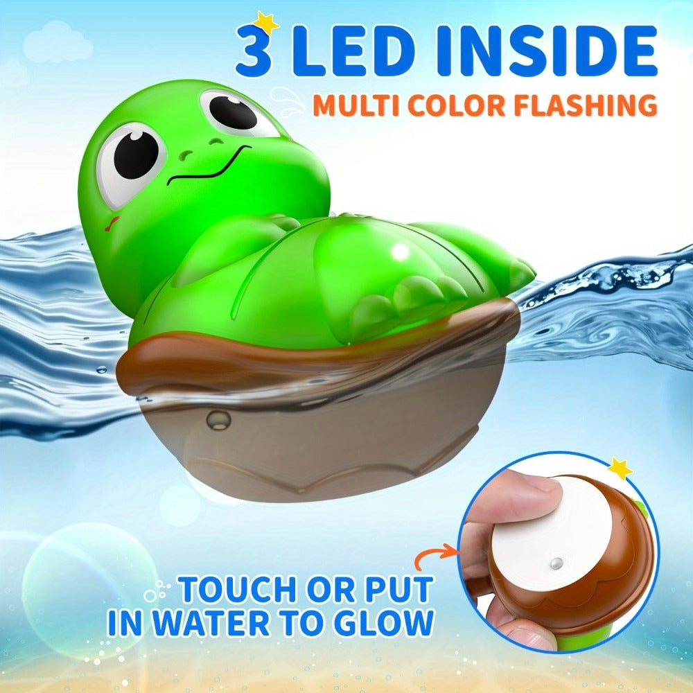 Sea Animal Light Up Bath Toys for Babies & Toddlers, 6/10 Pcs Color-Changing Floating Bathtub Toys