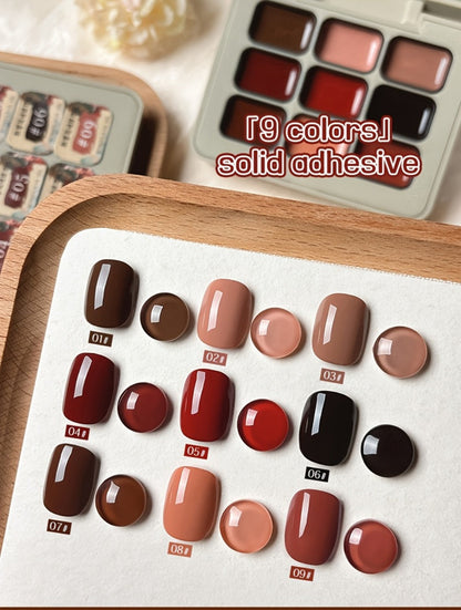 Gel Nail Polish MORDDA 9-Color Autumn Harvest Set with Solid Shades and Included LED Curing Pen for Nail Art