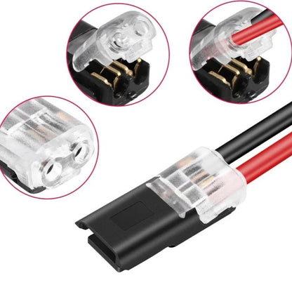 152Pcs LED Wire Connectors 2-Pin Quick-Connect Latches, Low-Voltage Plug-and-Play Cable Connectors Up to 36V