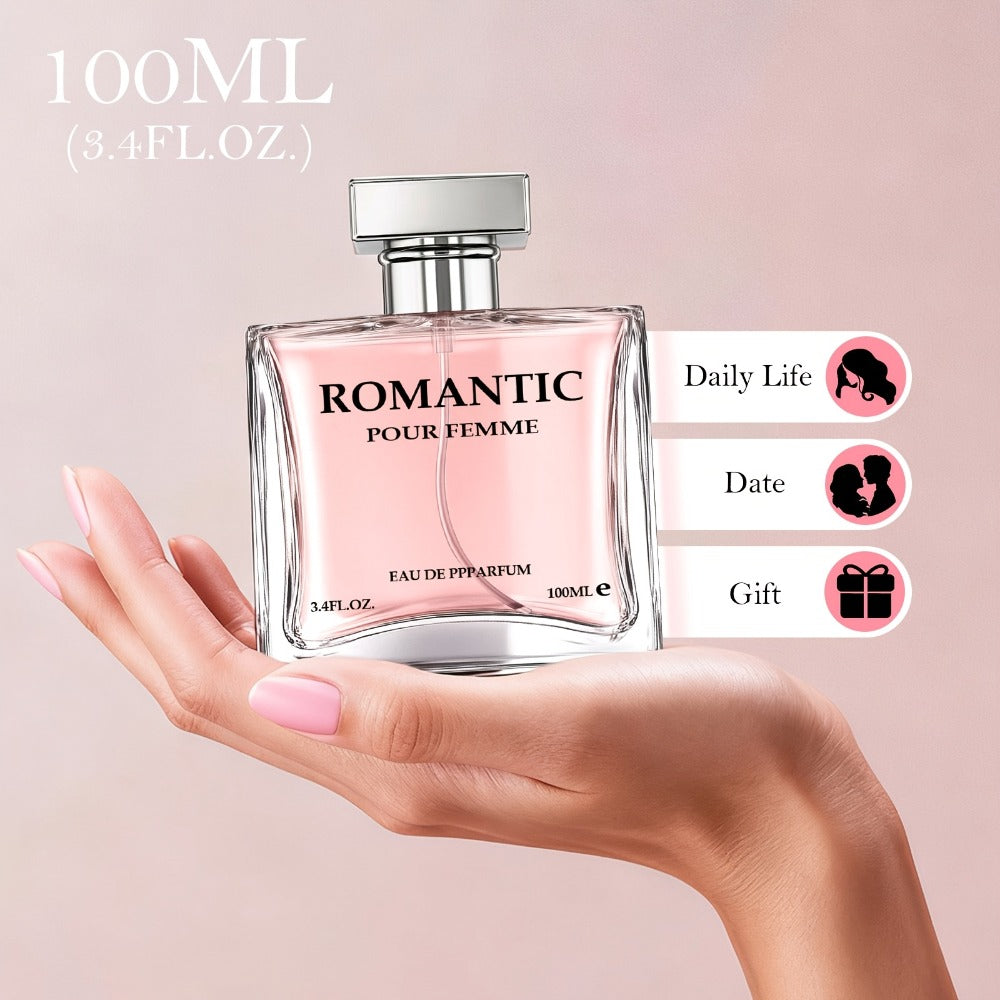 Perfume for Women Two-Pack of 100ml EDP Sprays with Rose, Chamomile, Lemon, Lily, Violet, Musk and Wood