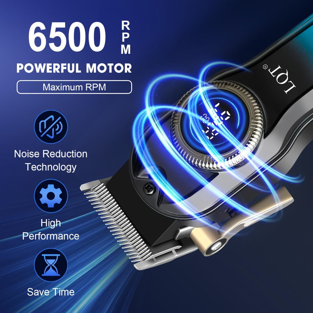 Hair Clipper LQT Blue Multi-Tool Grooming Set Options with Digital Displays, USB Charging and Guide Combs